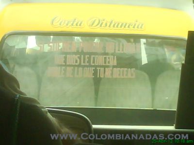 ortografia a la colombiana
mensajes representativos en transporte publico
